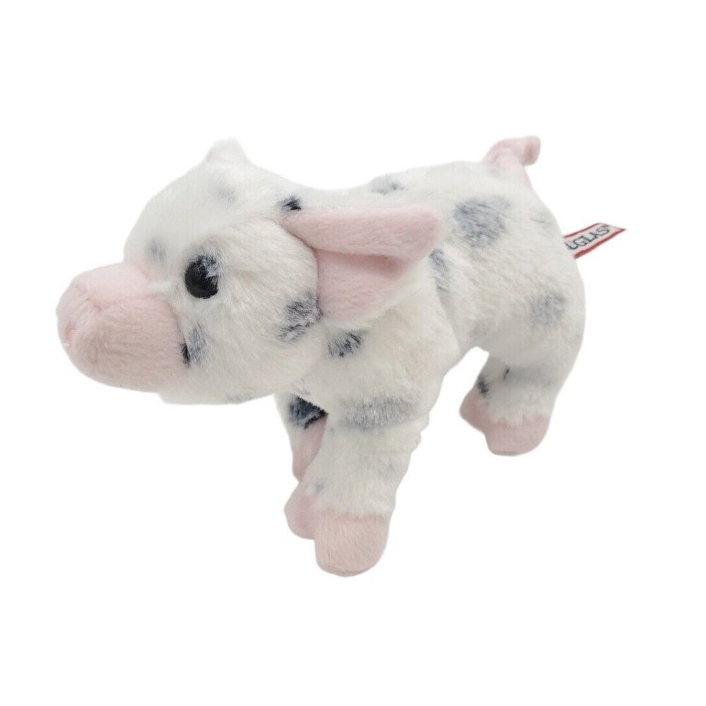 Douglas Piglet Plush‎ Small Stuffed Baby Pig Leroy Spotted White Gray 6 Inch